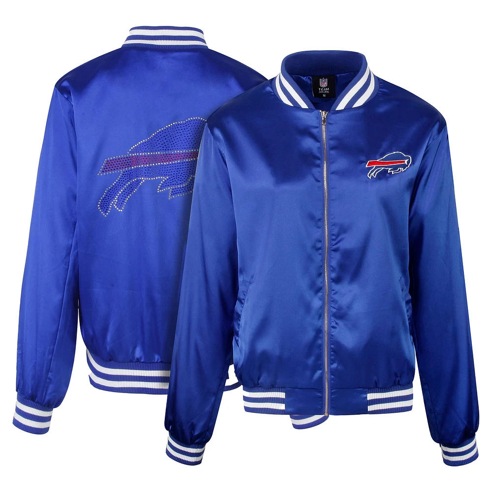 Women's Cuce Royal Buffalo Bills Rhinestone Full-Zip Varsity Jacket