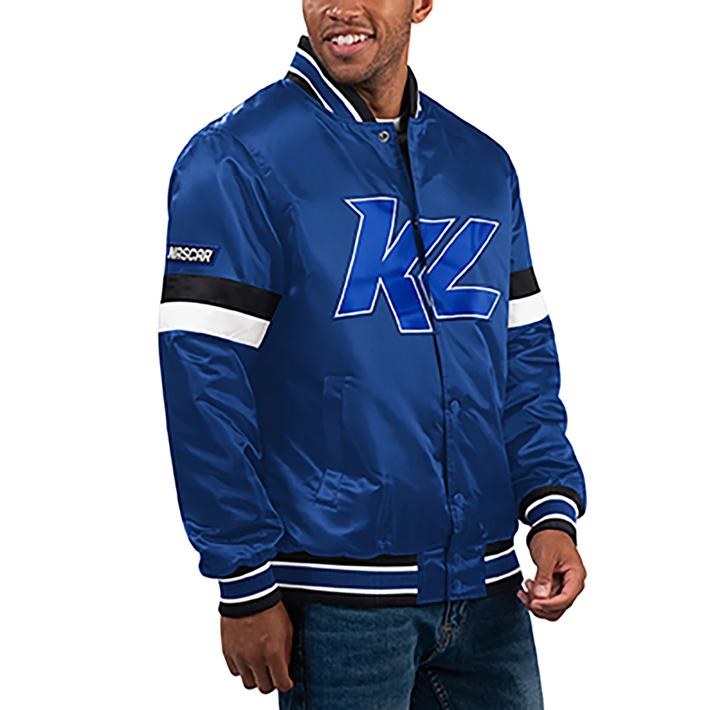 Men's Starter Royal Kyle Larson Home Game Full-Snap Varsity Jacket