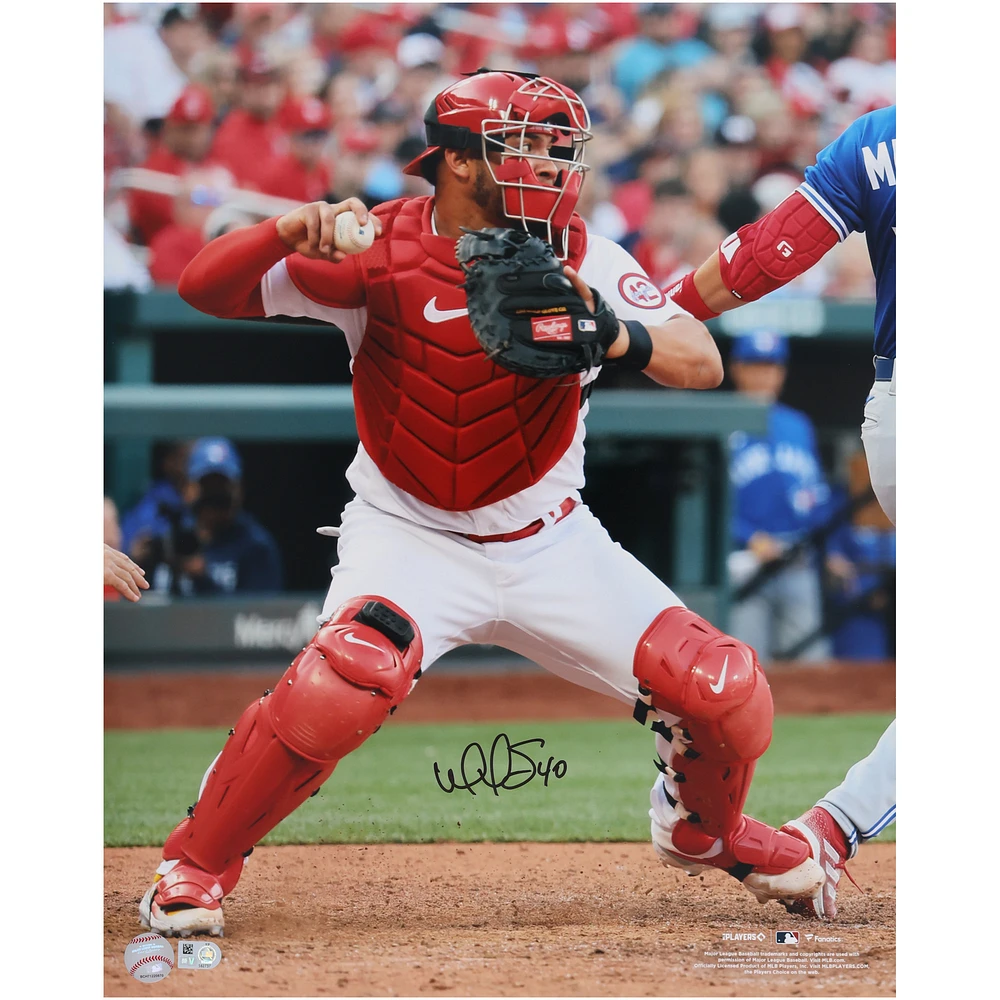 Willson Contreras St. Louis Cardinals Autographed 16" x 20" Catching Vertical Photograph