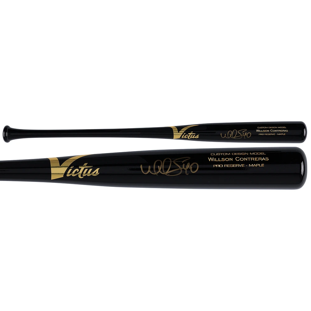 Willson Contreras St. Louis Cardinals Autographed Black & Gold Victus Game Model Bat