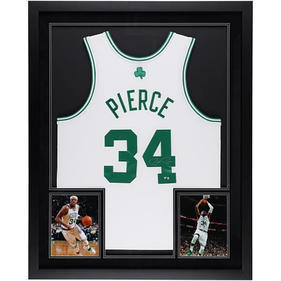 Paul Pierce Boston Celtics Autographed Deluxe Framed Mitchell & Ness 2007-08 White Authentic Jersey
