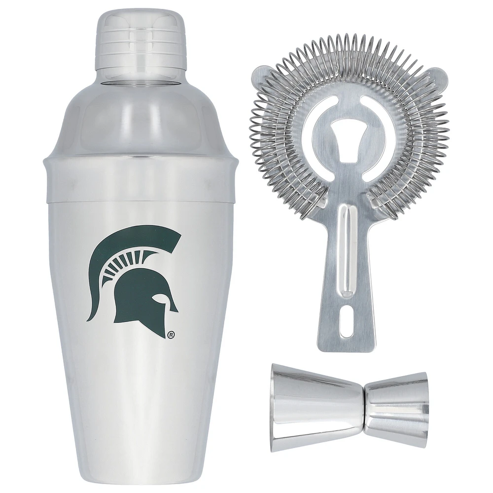 The Memory Company Michigan State Spartans Stainless Steel Shaker, Strainer & Jigger Set