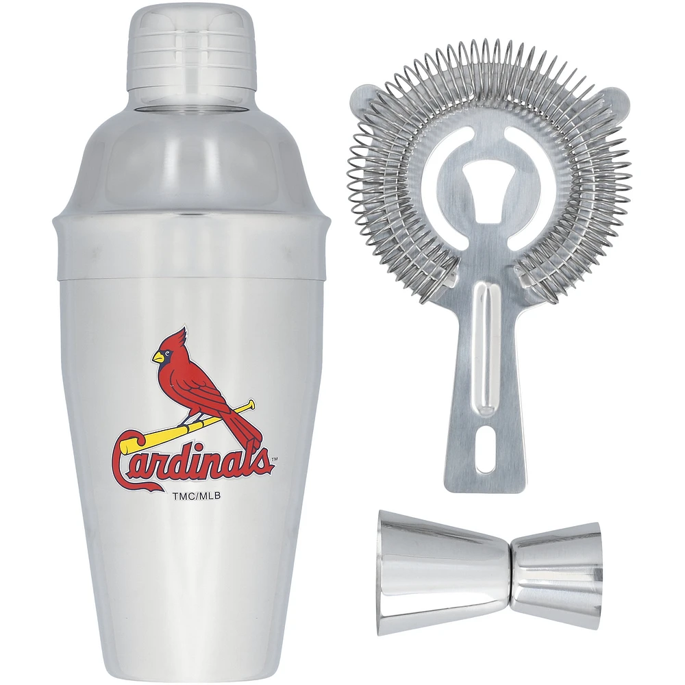 The Memory Company St. Louis Cardinals Stainless Steel Shaker, Strainer & Jigger Set