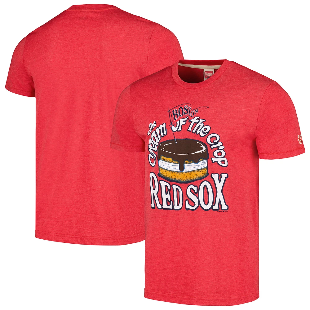 Men's Homage Red Boston Sox Cream of the Crop Hyper Local Tri-Blend T-Shirt