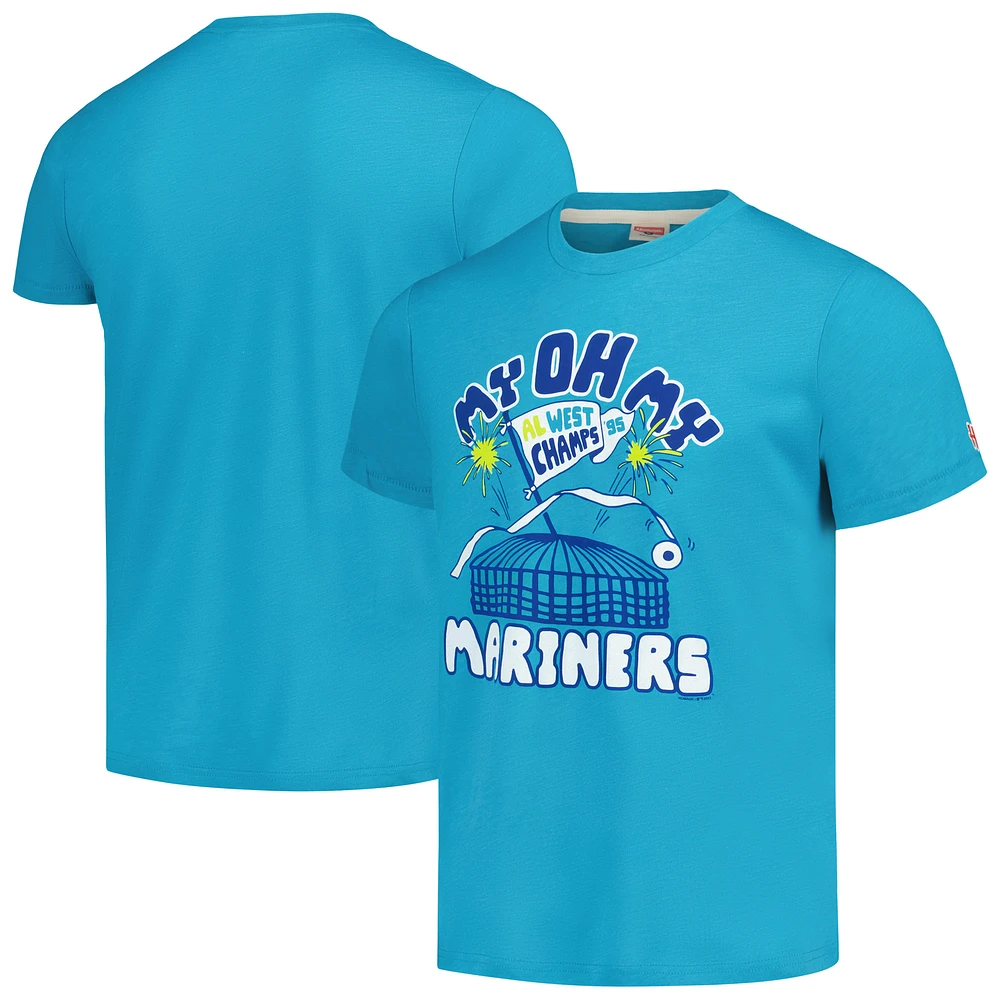 Men's Homage Teal Seattle Mariners Doodle Collection My Oh Tri-Blend T-Shirt