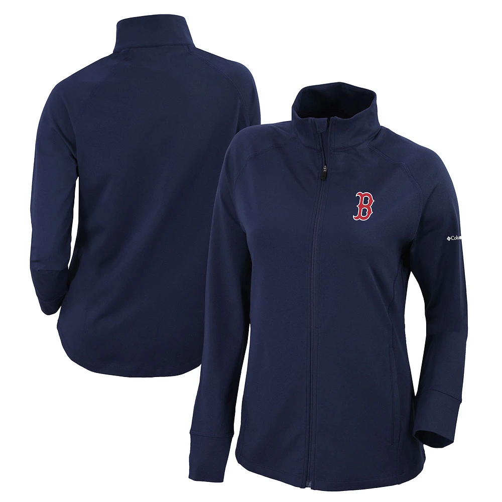 Women's Columbia Navy Boston Red Sox Omni-Wick Greenkeeper Full-Zip Jacket