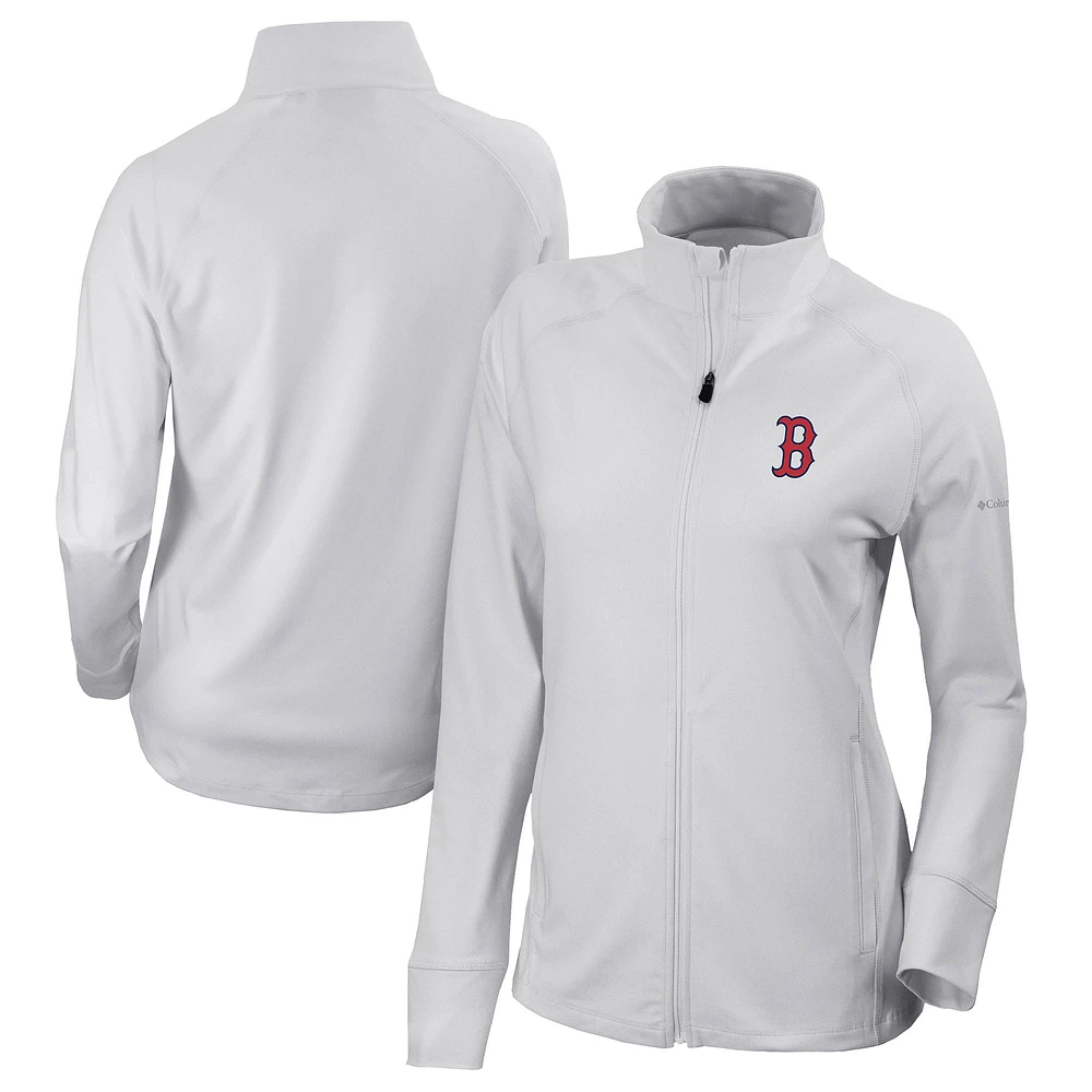 Women's Columbia White Boston Red Sox Omni-Wick Greenkeeper Full-Zip Jacket