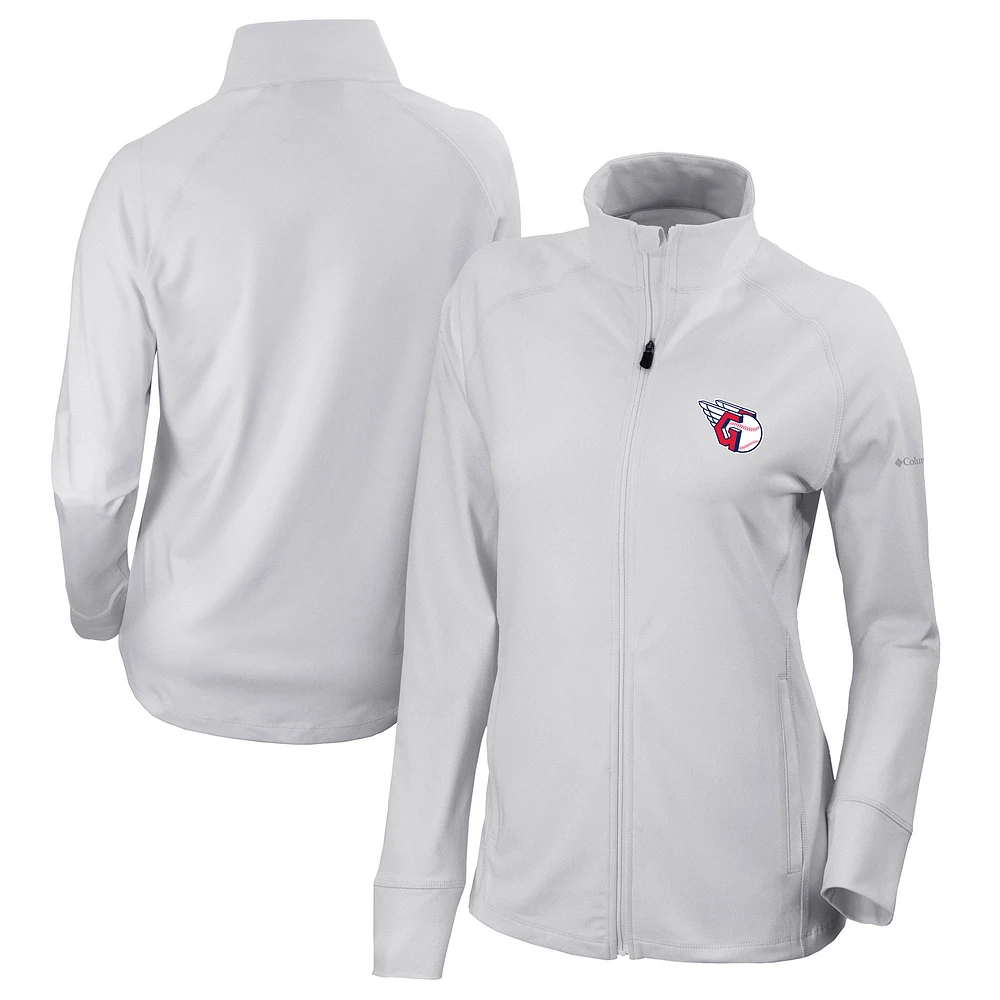 Women's Columbia White Cleveland Guardians Omni-Wick Greenkeeper Full-Zip Jacket