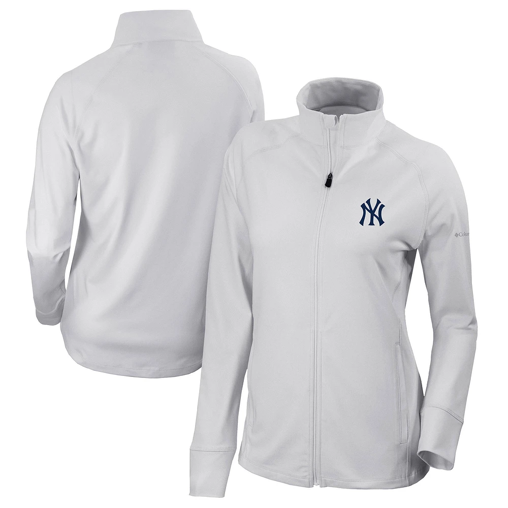 Women's Columbia White New York Yankees Omni-Wick Greenkeeper Full-Zip Jacket