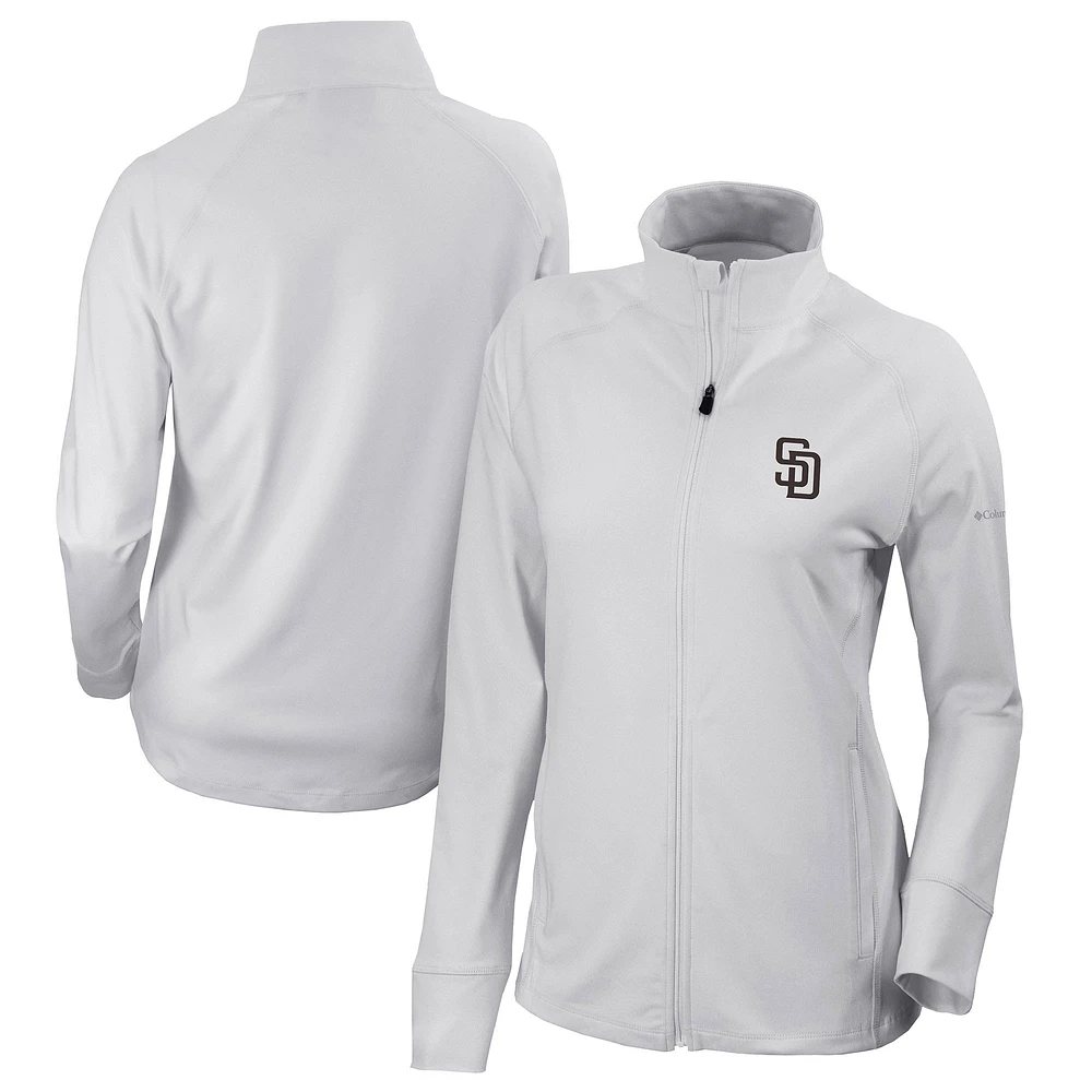 Women's Columbia White San Diego Padres Omni-Wick Greenkeeper Full-Zip Jacket