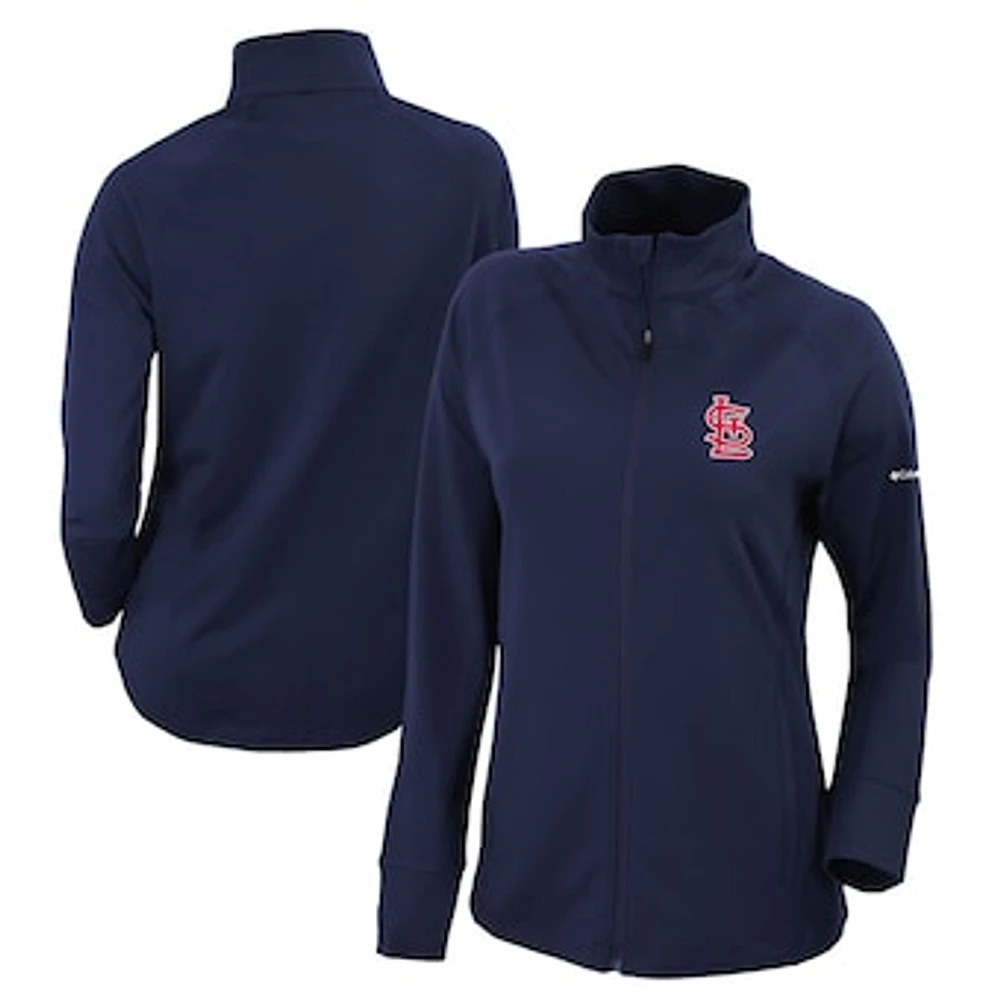Women's Columbia Navy St. Louis Cardinals Omni-Wick Greenkeeper Full-Zip Jacket