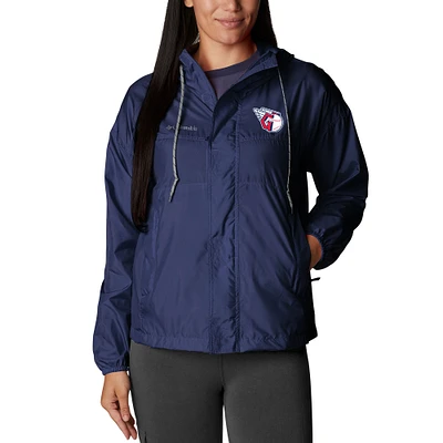 Women's Columbia Navy Cleveland Guardians Flash Challenger Full-Zip Windbreaker Jacket