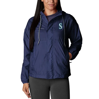 Women's Columbia Navy Seattle Mariners Flash Challenger Full-Zip Windbreaker Jacket