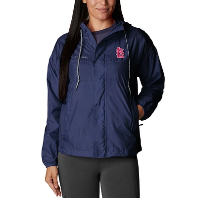 Women's Columbia Navy St. Louis Cardinals Flash Challenger Full-Zip Windbreaker Jacket