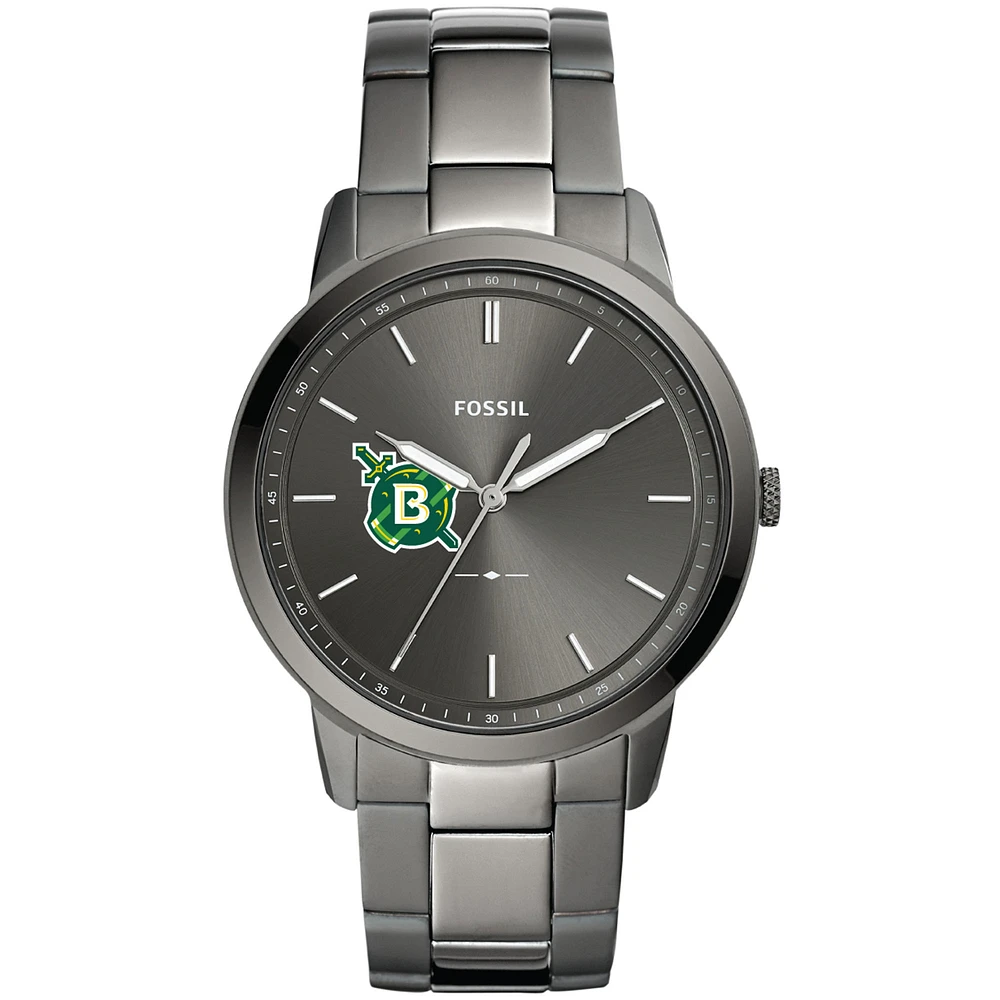 Men's Fossil Gray Belhaven Blazers Minimalist Three-Hand Smoke Watch