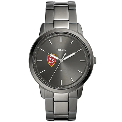 Men's Fossil Gray Cal State Stanislaus Warriors Minimalist Three-Hand Smoke Watch