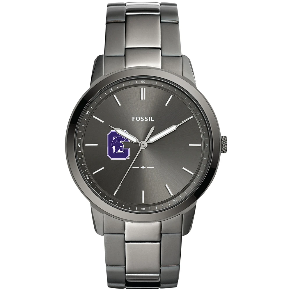 Men's Fossil Gray Capital University Comets Minimalist Three-Hand Smoke Watch