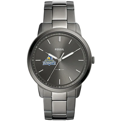 Men's Fossil Gray Carleton Knights Minimalist Three-Hand Smoke Watch