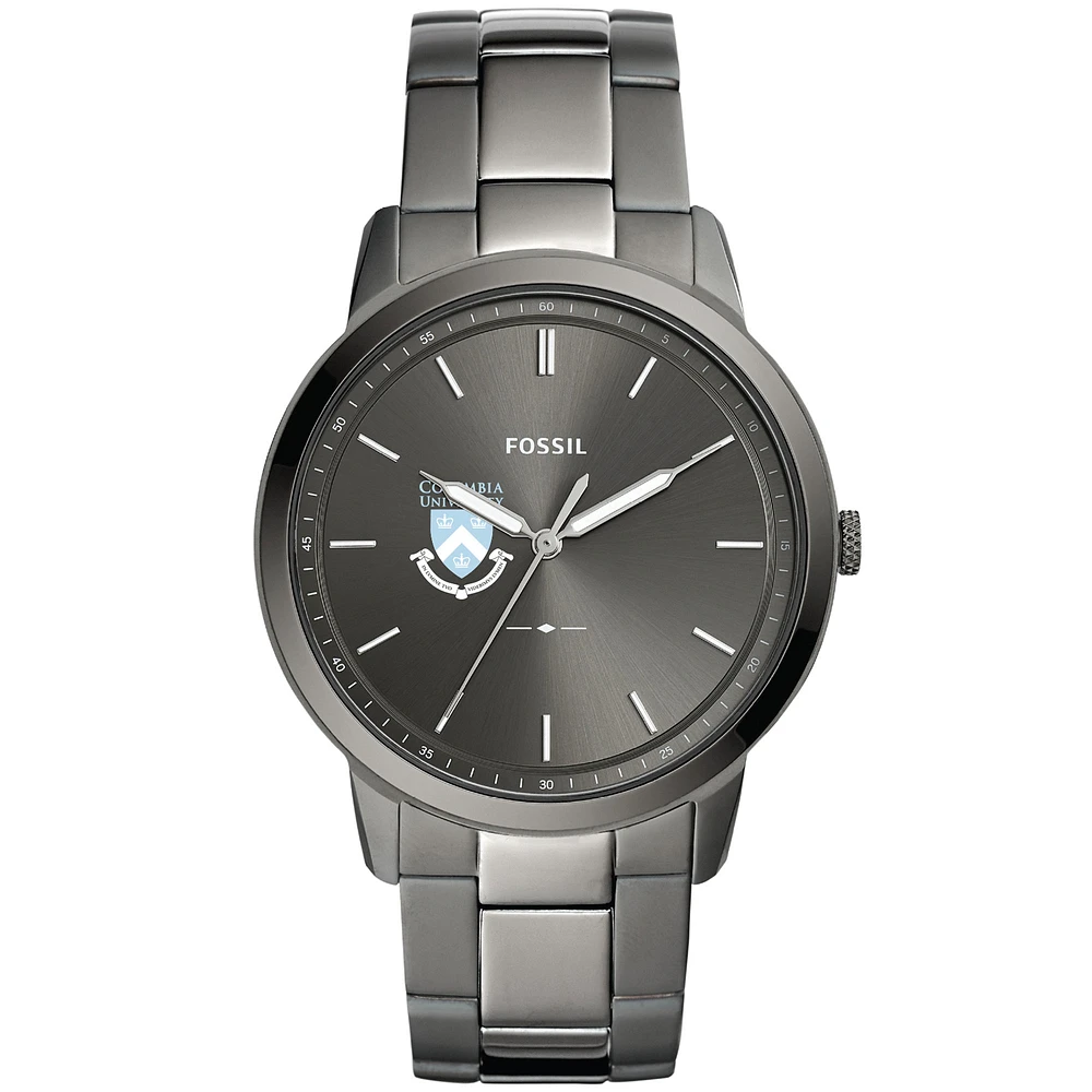 Men's Fossil Gray Columbia University Minimalist Three-Hand Smoke Watch