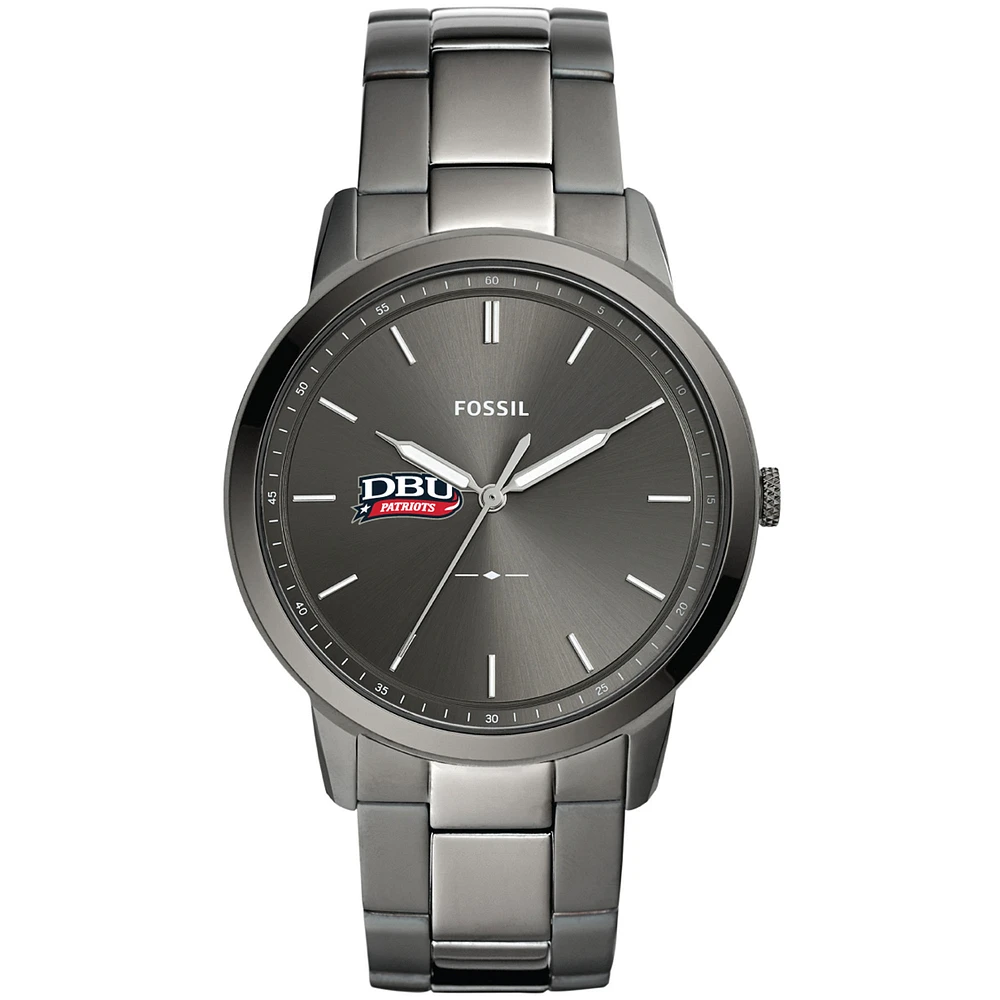 Men's Fossil Gray Dallas Baptist Patriots Minimalist Three-Hand Smoke Watch