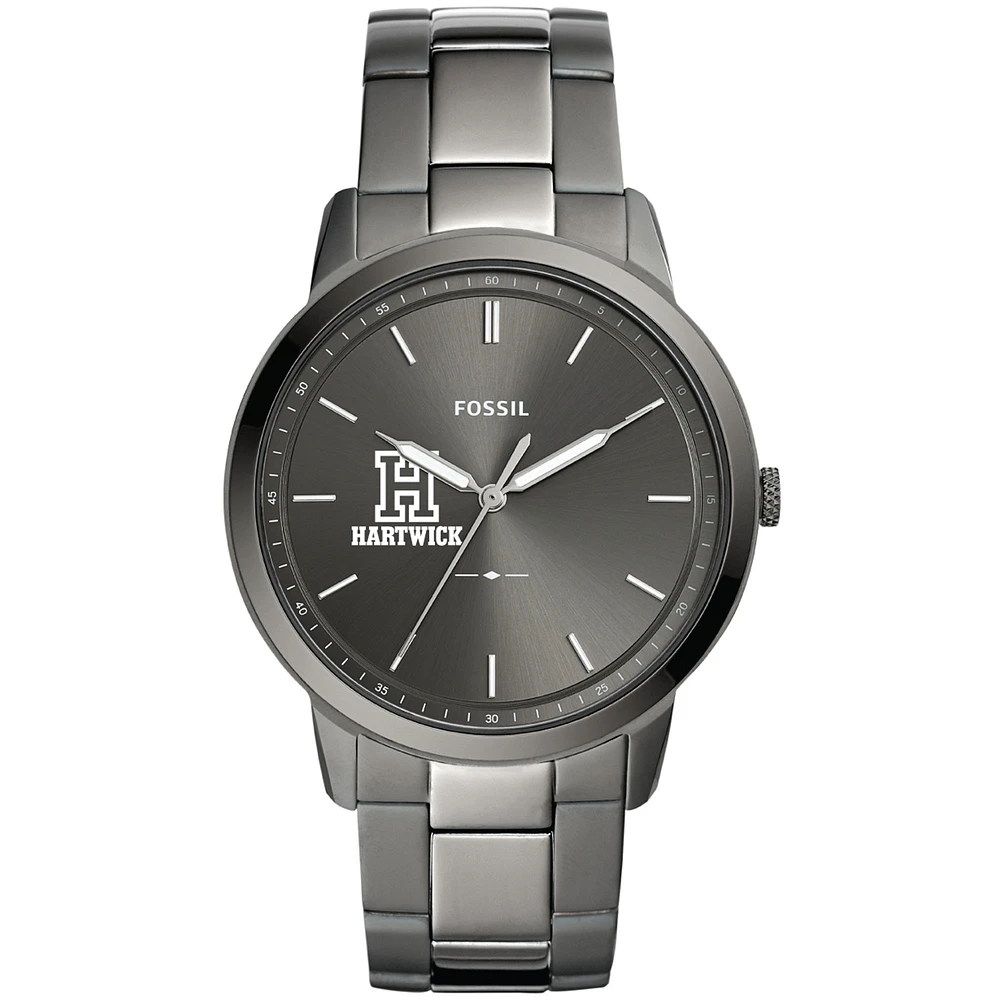 Men's Fossil Gray Hartwick College Hawks Minimalist Three-Hand Smoke Watch