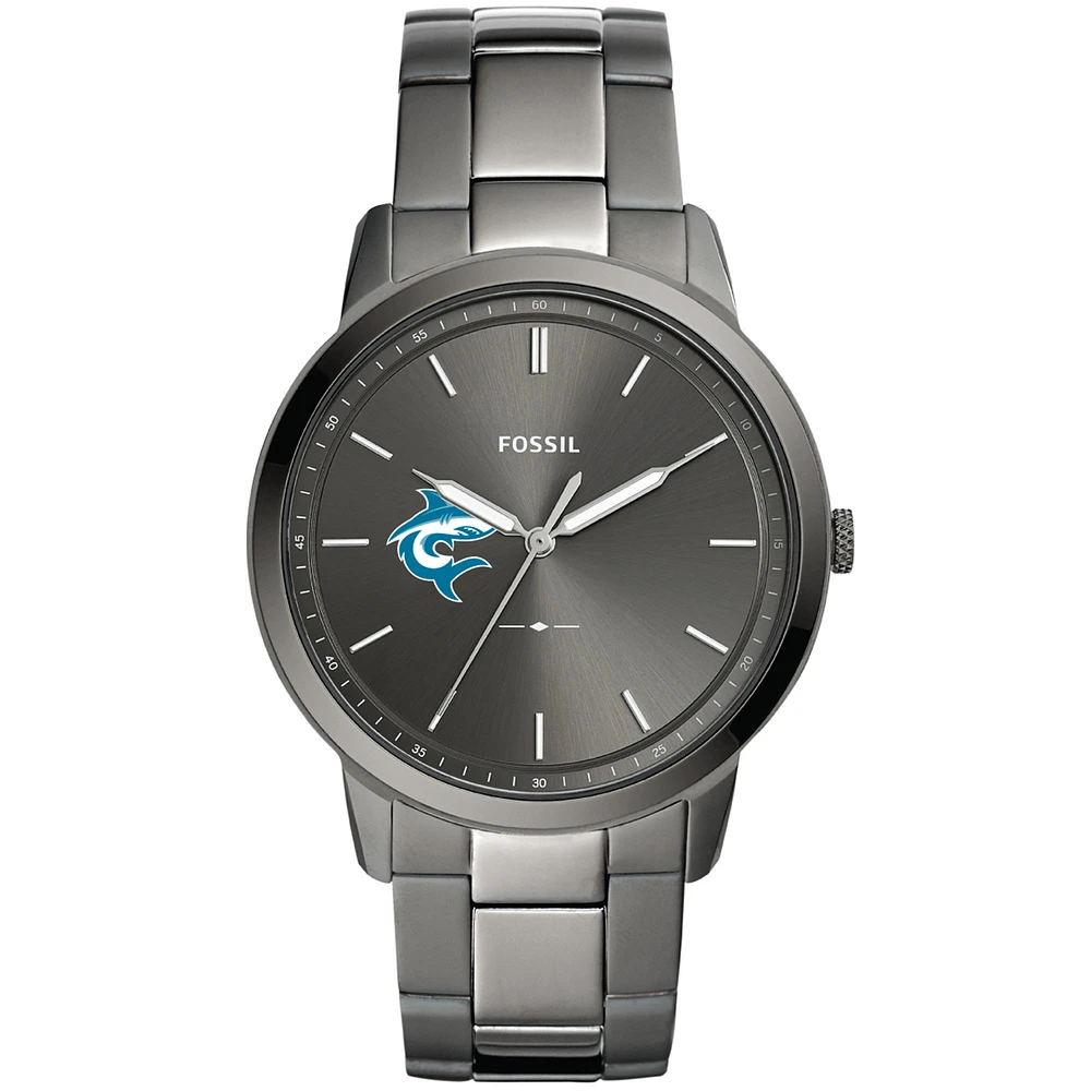 Men's Fossil Gray Hawaii Pacific Sharks Minimalist Three-Hand Smoke Watch