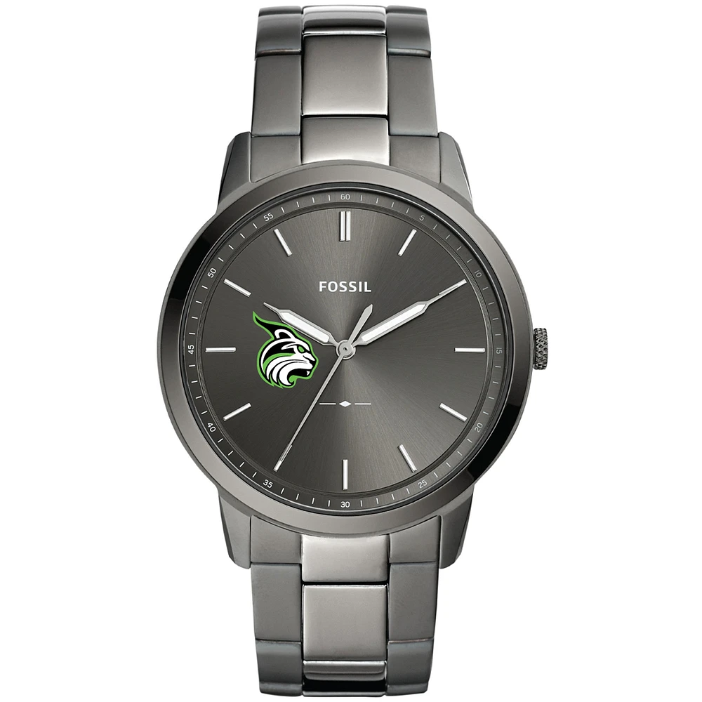 Men's Fossil Gray Lesley Lynx Minimalist Three-Hand Smoke Watch