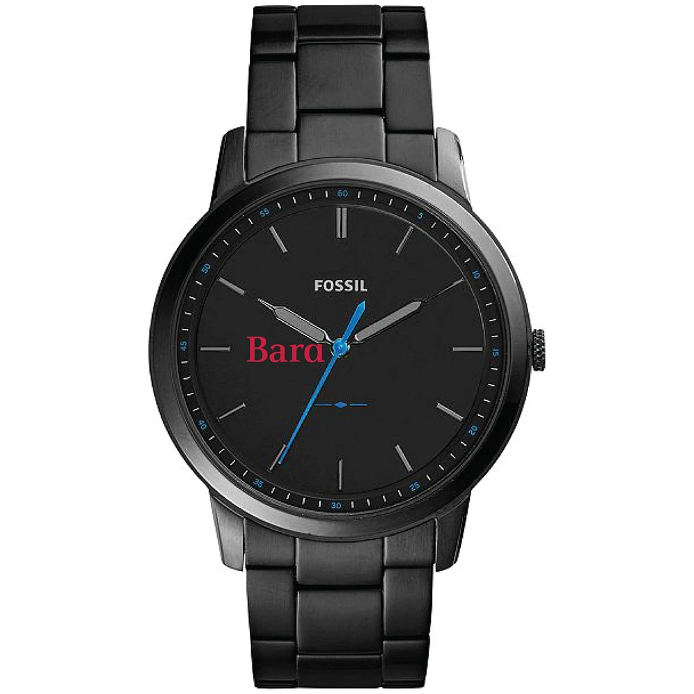 Men's Fossil Black Bard College Raptors Minimalist Slim Stainless Steel Watch