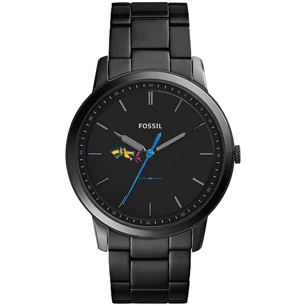 Men's Fossil Black Drexel Dragons Minimalist Slim Stainless Steel Watch
