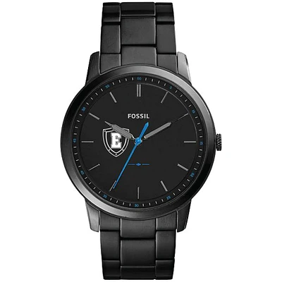 Men's Fossil Black Eastern Connecticut State Warriors Minimalist Slim Stainless Steel Watch