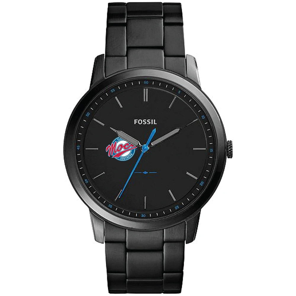 Men's Fossil Black Florida Southern Mocs Minimalist Slim Stainless Steel Watch