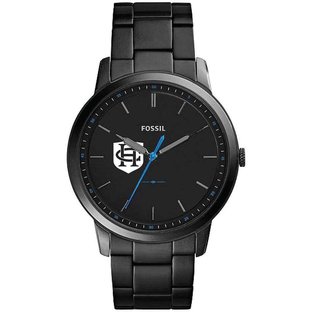 Men's Fossil Black Hanover Panthers Minimalist Slim Stainless Steel Watch