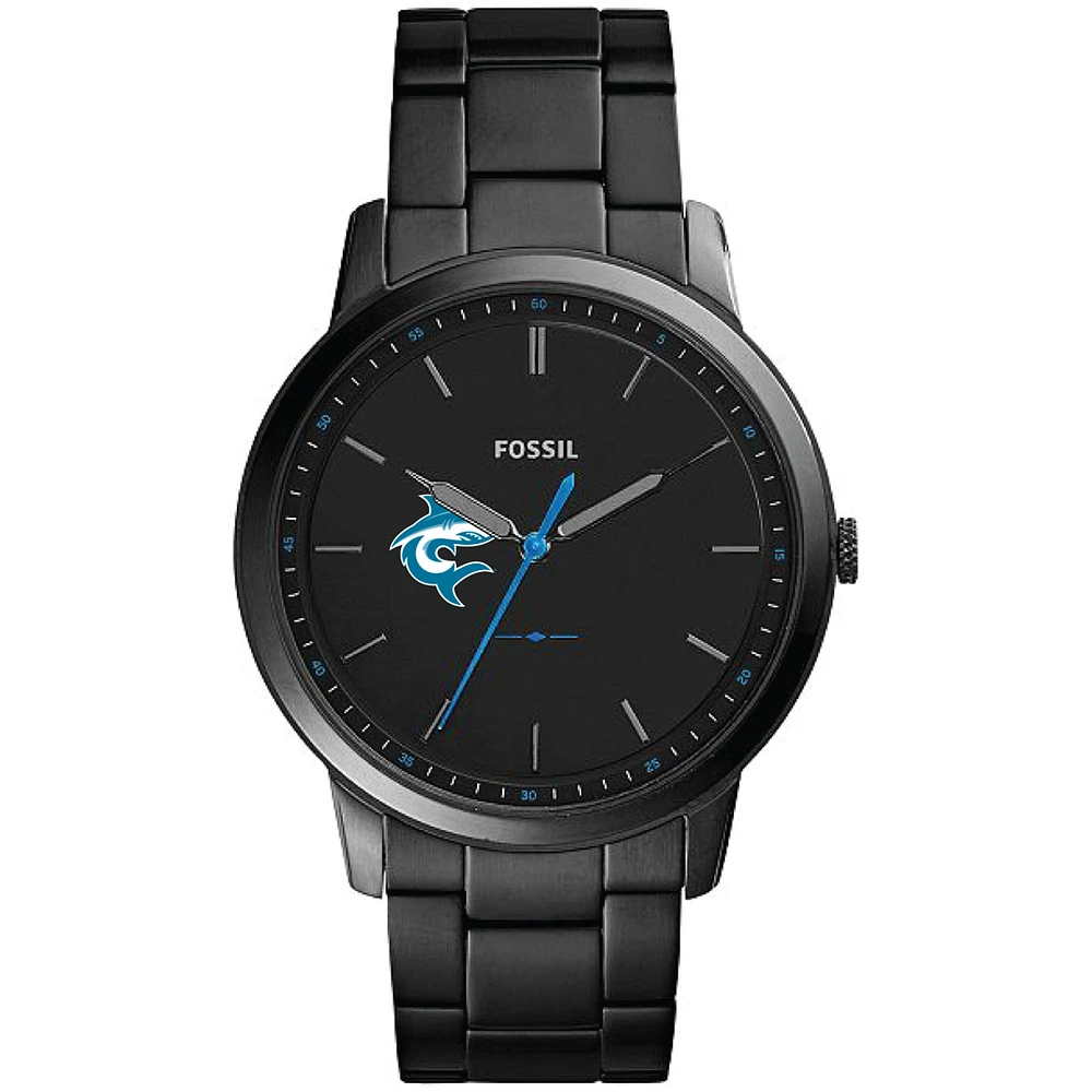Men's Fossil Black Hawaii Pacific Sharks Minimalist Slim Stainless Steel Watch