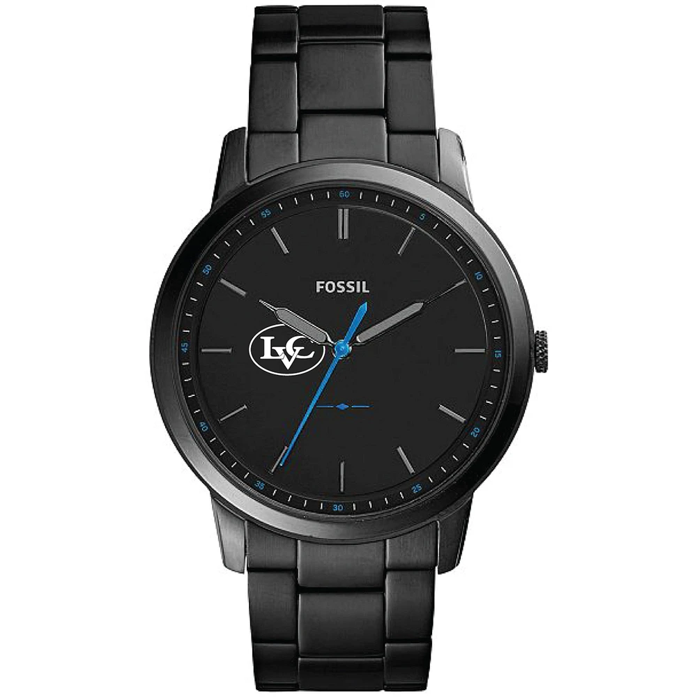 Men's Fossil Black Lebanon Valley College Minimalist Slim Stainless Steel Watch