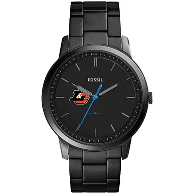 Men's Fossil Black Lewis & Clark College Pioneers Minimalist Slim Stainless Steel Watch
