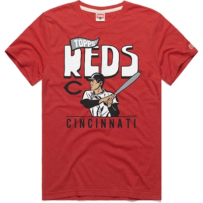 Men's Homage x Topps Red Cincinnati Reds Tri-Blend T-Shirt