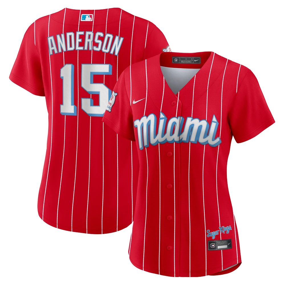 Women's Nike Brian Anderson Red Miami Marlins 2021 City Connect Replica Player Jersey