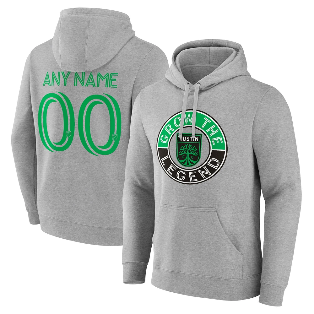 Men's Gray Austin FC The Game Is Everything Personalized Any Name & Number Pullover Hoodie