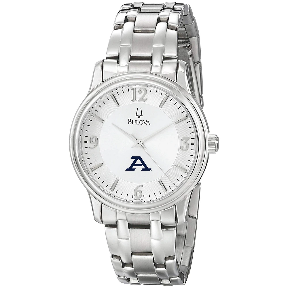Men's Bulova Silver Akron Zips Stainless Steel Quartz Watch