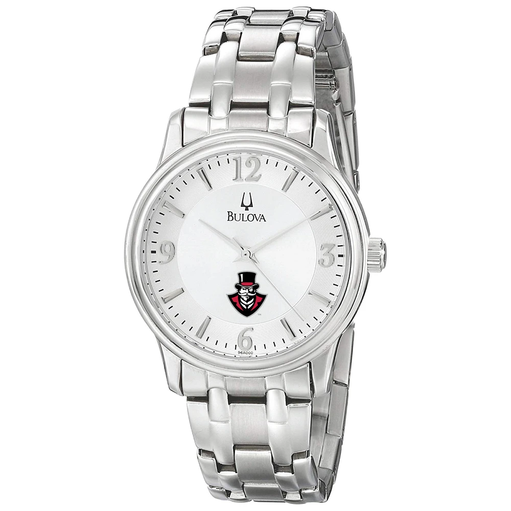 Men's Bulova Silver Austin Peay State Governors Stainless Steel Quartz Watch