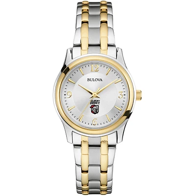 Women's Bulova Silver/Gold Belmont Abbey Crusaders Two-Tone Stainless Steel Watch