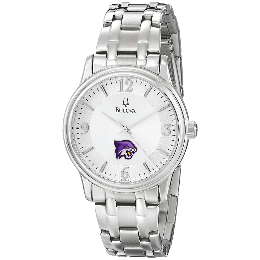 Men's Bulova Silver Bethel Wildcats Stainless Steel Quartz Watch