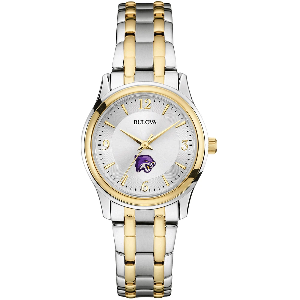 Women's Bulova Silver/Gold Bethel Wildcats Two-Tone Stainless Steel Watch