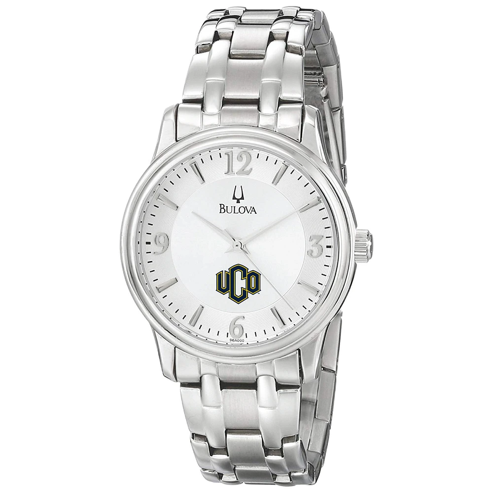 Men's Bulova Silver Central Oklahoma Bronchos Stainless Steel Quartz Watch