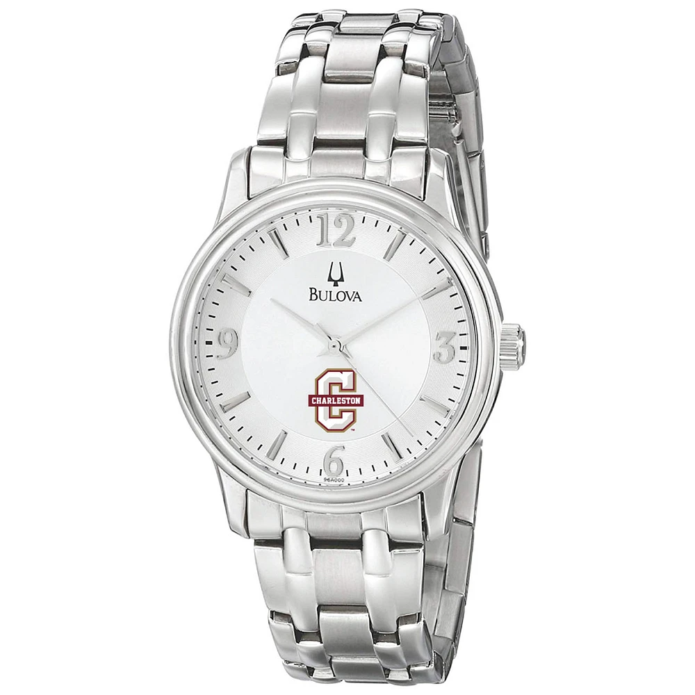 Men's Bulova Silver Charleston Cougars Stainless Steel Quartz Watch