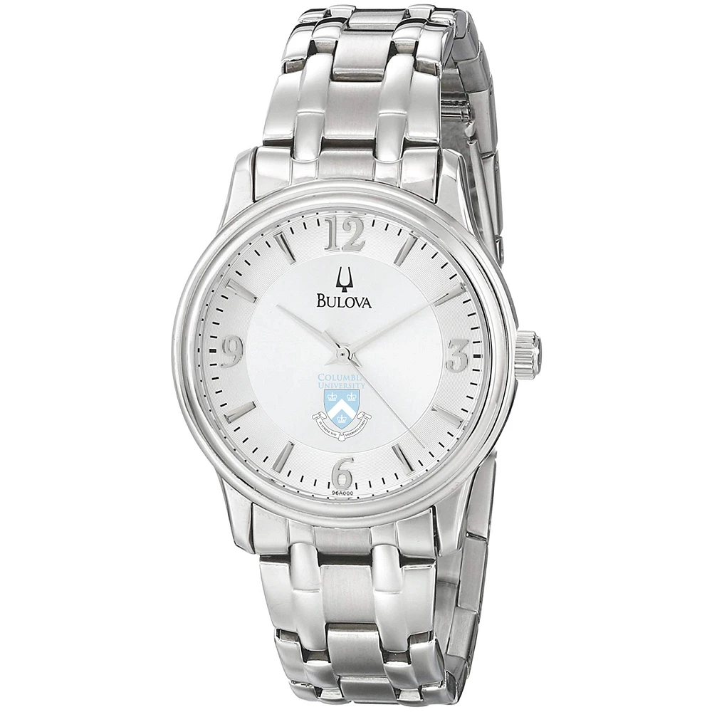 Men's Bulova Silver Columbia University Stainless Steel Quartz Watch