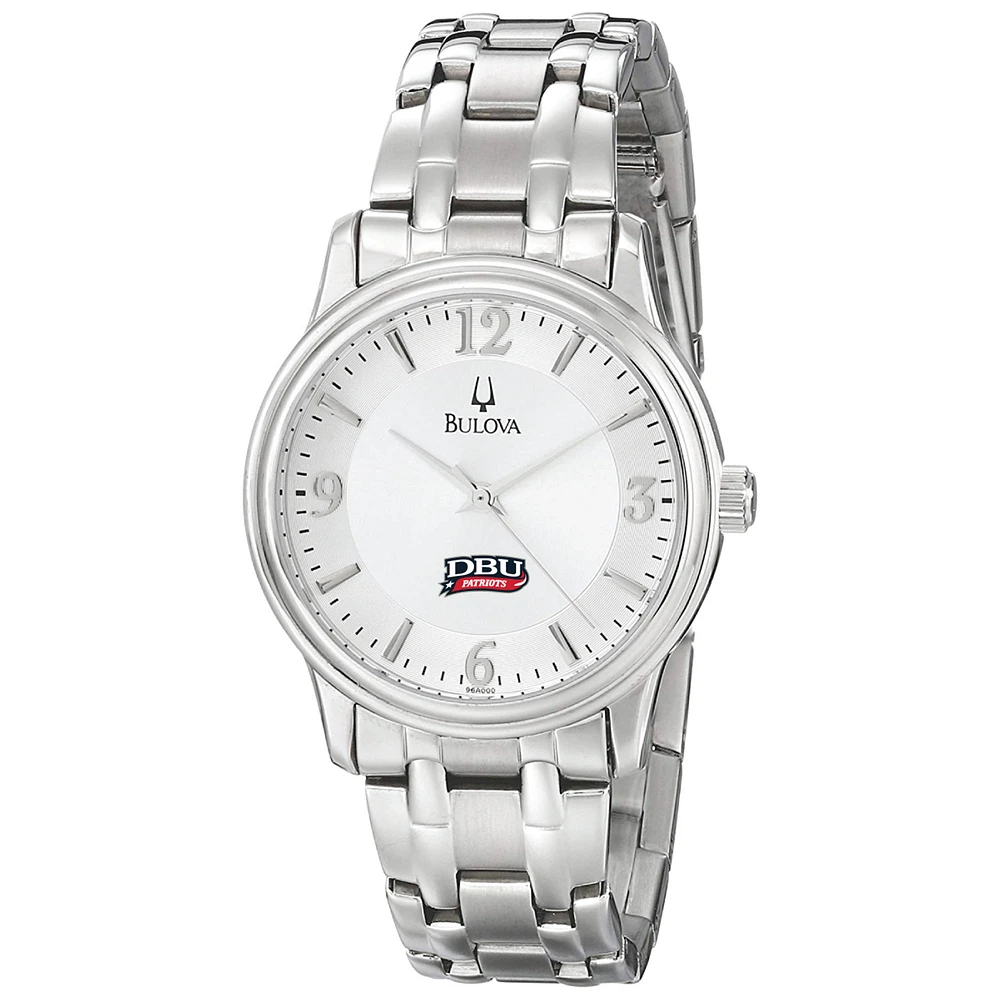 Men's Bulova Silver Dallas Baptist Patriots Stainless Steel Quartz Watch