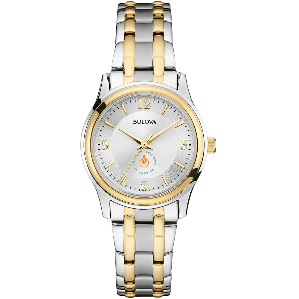 Women's Bulova Silver/Gold Culinary Institute of America Steels Two-Tone Stainless Steel Watch