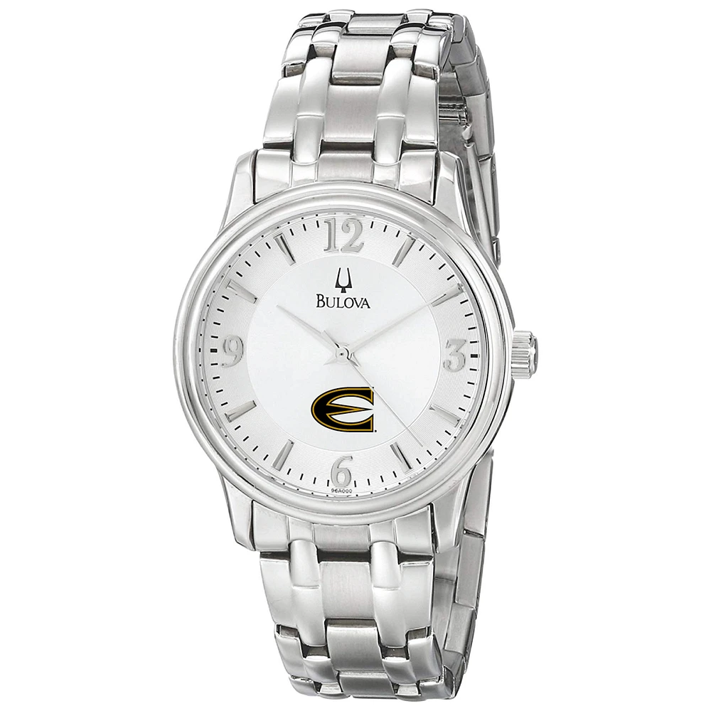 Men's Bulova Silver Emporia State Hornets Stainless Steel Quartz Watch