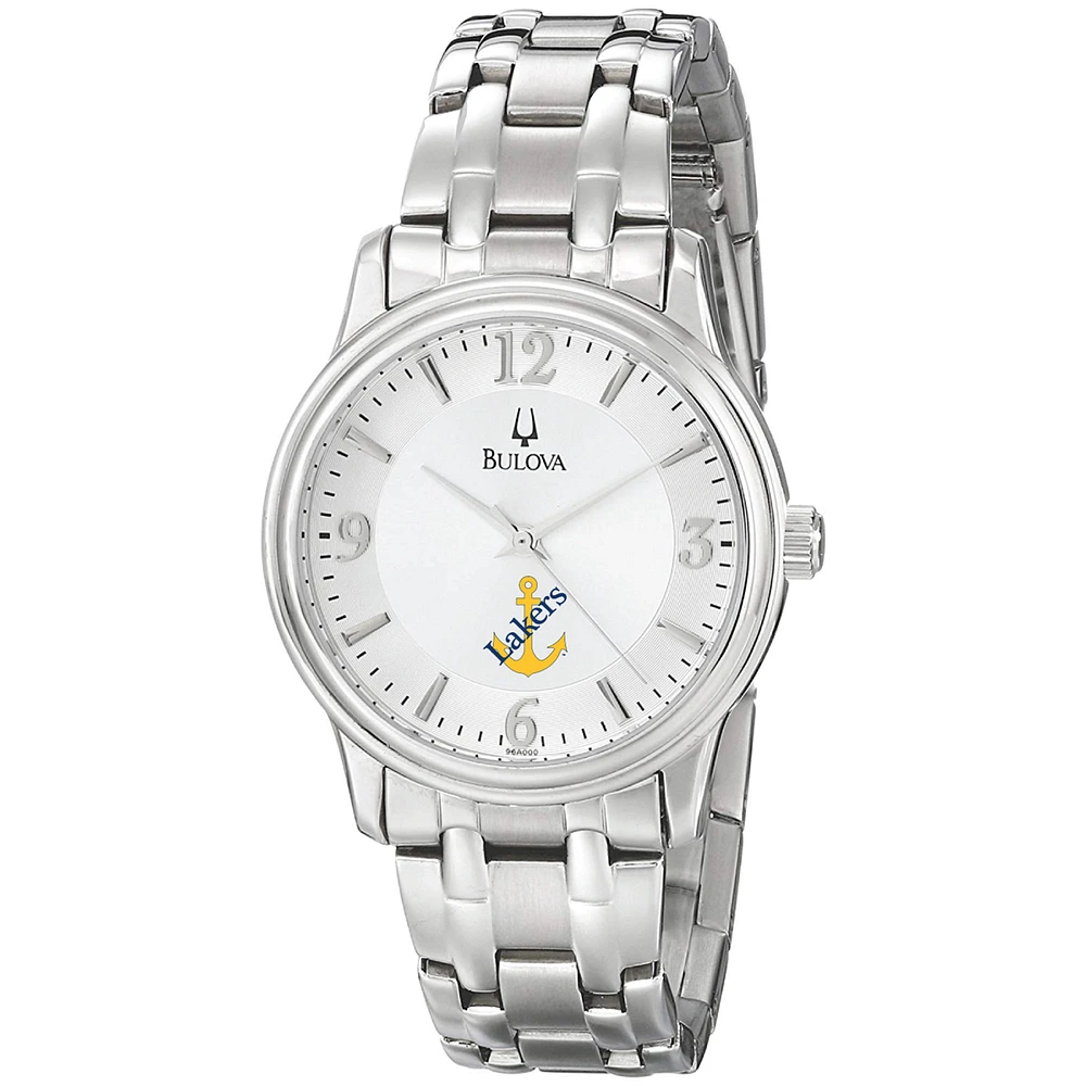 Men's Bulova Silver Lake Superior State Lakers Stainless Steel Quartz Watch